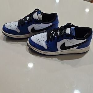 Nike Royal Blue and White Low Tops